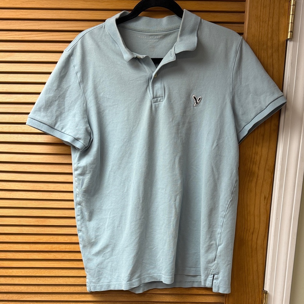 American Eagle Outfitters Light Blue Polo Shirt